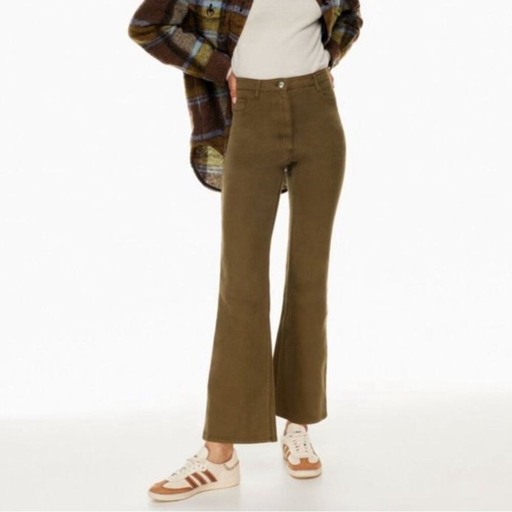 Aritzia Wilfred Free Twostep Pant Brown High Rise Flare Leg sz 0 Classic Neutral